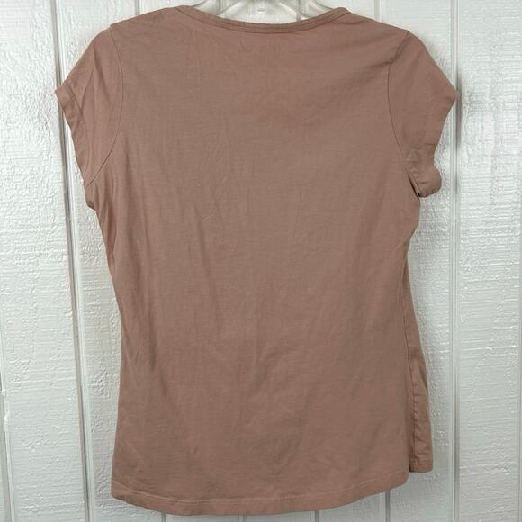 Guess Women Short Sleeve Rhinestone Y2K T-shirt Top Pink Preppy Princess Large - Picture 5 of 5